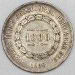 Numismática, Brasil. Moeda de 1000 RÉIS, ano 1860.