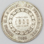 Numismática, Brasil. Moeda de 1000 RÉIS, ano 1862.