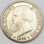 Numismática, Brasil. Moeda de 1000 RÉIS, ano 1888. Levemente descentralizada.