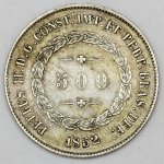 Numismática, Brasil. Moeda de 500 RÉIS, ano 1852.
