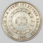 Numismática, Brasil. Moeda de 500 RÉIS, ano 1853.