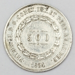 Numismática, Brasil. Moeda de 500 RÉIS, ano 1854.