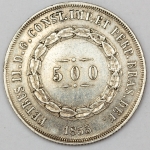 Numismática, Brasil. Moeda de 500 RÉIS, ano 1855.