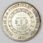 Numismática, Brasil. Moeda de 500 RÉIS, ano 1861.