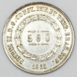 Numismática, Brasil. Moeda de 500 RÉIS, ano 1863.