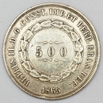 Numismática, Brasil. Moeda de 500 RÉIS, ano 1865.