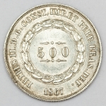 Numismática, Brasil. Moeda de 500 RÉIS, ano 1867.