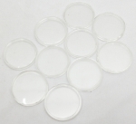 Lote com 10 cápsulas (cases) porta moedas de acrílico transparente (para moedas de até 40 mm).