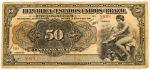 Numismática, Brasil. Cédula de 50 Mil Réis 1911 R-125 Cédula Radar 8998 BC