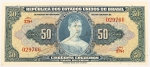 Numismática, Brasil. Cédula de 50 Cruzeiros 1943 C-024 SOB+ / FE