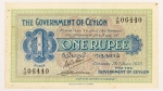 Numismática, Ceilão (Sri Lanka). Cédula de 1 Rúpia 1935 P-16b