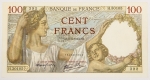 Numismática, França. Cédula de 100 Francos 1942 P-94 FE