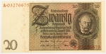 Numismática, Alemanha. Cédula de 20 Marcos 1929 P-181a