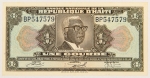 Numismática, Haiti. Cédula de 1 Gourde 1919 P-200a(3) 1973 FE
