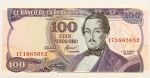 Numismática, Colômbia. Cédula de 100 Pesos Oro 1977 P-418a FE
