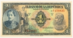 Numismática, Colômbia. Cédula de 1 Peso Oro 1947 P-380e SOB