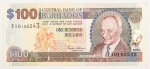 Numismática, Barbados. 100 dólares, P. 65, MBC+