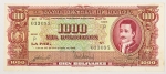 Numismática, Bolívia. 1000 Bolivianos, P. 149, Fe.