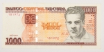 Numismática, Cuba. 1000 pesos, P. 131, MBC+.