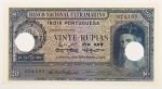 Numismática, Índia Portuguesa. 20 Rúpias, Fe/Inut, P. 37.
