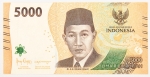 Numismática, Indonésia. 5000 Rúpias, P. 156, Fe.