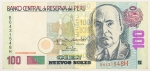 Numismática, Peru. 100 Nuevos Soles, P. 181, MBC.