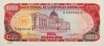 Numismática, República Dominicana. 1000 pesos, P. 124, Fe (Specimen).