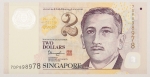 Numismática, Singapura. 2 Dollars, P. 38, Fe.