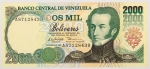 Numismática, Venezuela. 2000 Bolivars, P. 74 b, Fe.