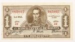 Numismática, Bolívia. 1 Boliviano, P. 128, Fe.