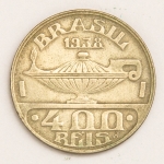 Numismática - Moeda 400 Reis - 1938 - Oswaldo Cruz - Bom estado
