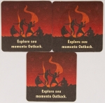 Colecionismo - Três Bolachas - Restaurante OUTBACK - CCOCA COLA ZERO - Explore seu momento Outback