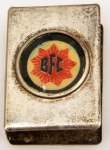 Colecionismo - Antigo porta caixa de Fósforos - De um  lado Letra BFC dentro de uma estrela vermelha- Do outro lado - FUMEM SUDAN 30