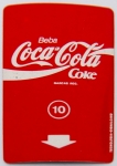 Colecionismo - Ficha em matertial plástico de 6,5 x 3,5cm - Para máquinas automáticas da Coca Cola - Vale 10 unidades