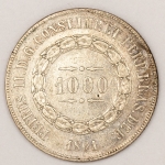 Numismática, Brasil. Terceiro sistema monetário. Prata. 1000 réis 1861.
