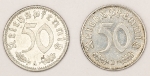 Numismática, Alemanha. Período Nazista 2 peças em alumínio, raras pelo estado opercido e a fragilidade do metal. Oportunidade.