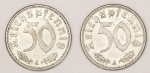 Numismática, Alemanha. Período Nazista 2 peças em alumínio, raras pelo estado opercido e a fragilidade do metal. Oportunidade.