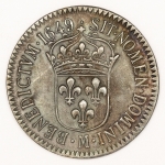 Numismática, França. Raríssimo Token do Restaurante L`Ecu de France. Localizado em Chennevicres-Sur-Marne. Peça catalogada pelo Numista - N° 194100 35 mm 18,9g (25,00€).