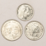 Numismática, Brasil. Alimentos para o Mundo. 1, 2 e 5 Centavos. Retirado de Sachê. 1975.