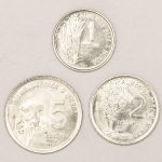 Numismática, Brasil. Alimentos para o Mundo. 1, 2 e 5 Centavos. Retirado de Sachê. 1975.