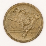 Numismática, Brasil. 5 Cruzeiros 1943. Linda.