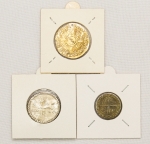 Numismática. 3 Peças. Curiosidades Numismáticas. Variadas.