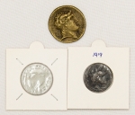 Numismática. 3 Peças. Curiosidades Numismáticas. Variadas.