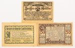Numismática, Áustria. NOTGELD. 3 Peças. Aconselhamos análise apurada. Não descartamos a possibilidade de peças raras. Foram agrupadas aleatoriamente.