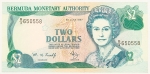 Numismática, Bermudas. 2 Dollars 1997. Flor.