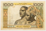 Numismática, Africa. 1000 Francos 1959-65.