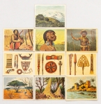 Africa Alemã. Figurinha Centenárias de Colônia Alemã Raríssima. Costumes. Hábitos. Paisagens. Animais. Tipos etc. 10 (dez) peças. Brindes de cigarros.