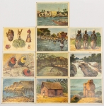 Africa Alemã. Figurinha Centenárias de Colônia Alemã Raríssima. Costumes. Hábitos. Paisagens. Animais. Tipos etc. 10 (dez) peças. Brindes de cigarros.