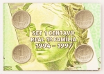 Numismática, Brasil. Cartela com 4 peças de 1 Centavo. 1994, 95, 96 e 97.