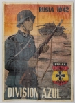 Numismática. Militaria. Cupons de Racionamento. Espanha. Guerra Civil / II Guerra. 21x29 cm. Picotado. Servindo como Propaganda, divulgação e destacado como cupom de racionamento. *Item não promove ou glorifica violência ou intolerância racial. Está à venda apenas para fins de preservação da memória histórica. A Organização do leilão não faz apologia a quaisquer movimentos políticos ou ideológicos, e repudia qualquer ideologia de cunho racista.